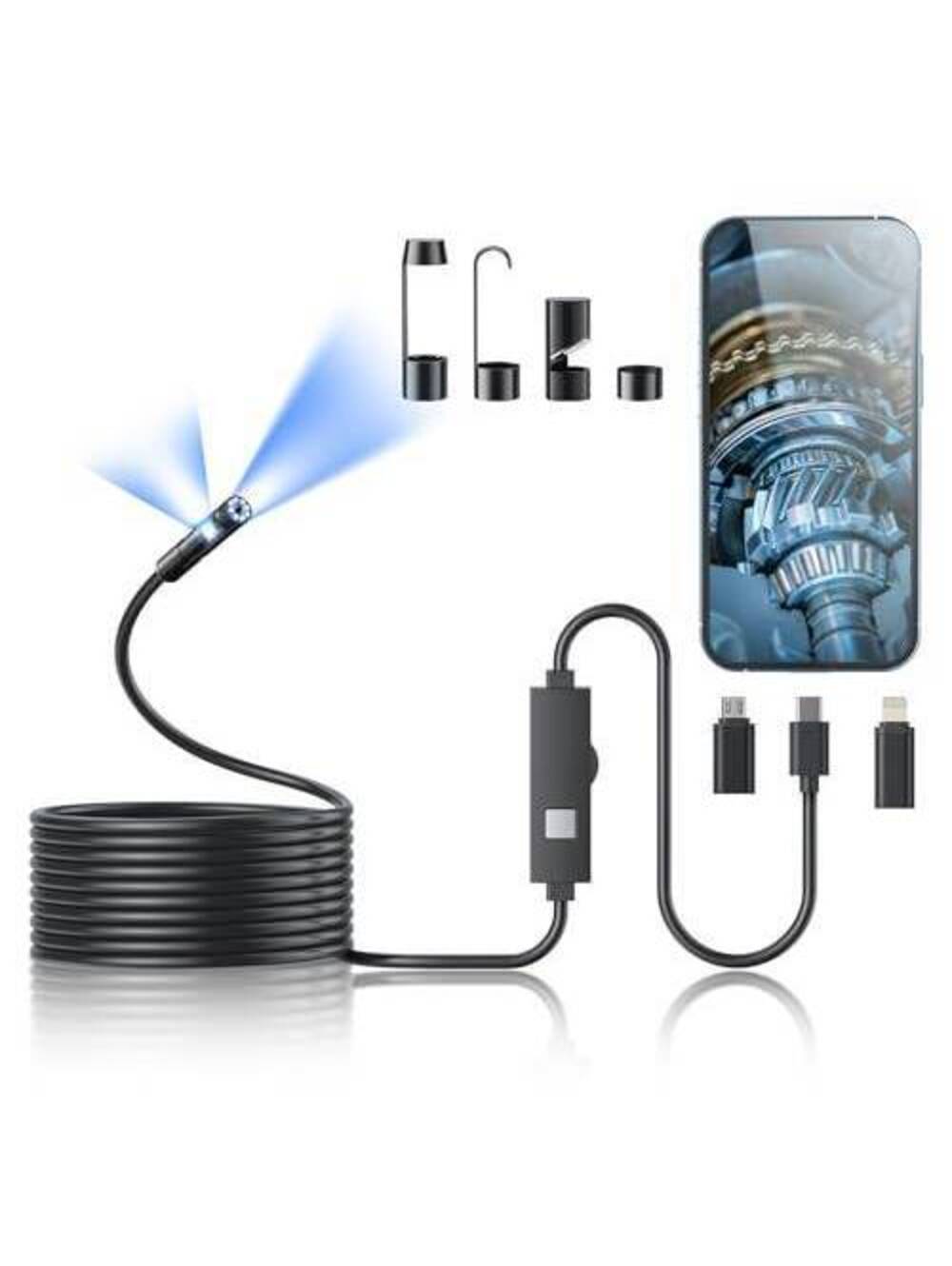 Endoscope Camera with Light by SUP-ANESOK, 1920P HD Waterproof Borescope